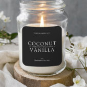 Elegantes einfaches Minimal Candle Label Quadratischer Aufkleber