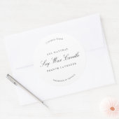 Elegantes einfaches Minimal Candle Label Runder Aufkleber (Umschlag)