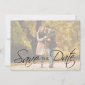 Elegantes einfaches Minimal-Foto Hochzeit speicher Save The Date (Vorderseite)