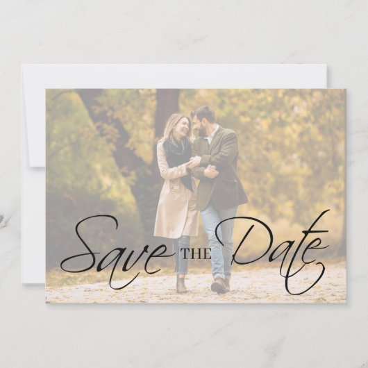 Elegantes einfaches Minimal-Foto Hochzeit speicher Save The Date (Vorderseite)