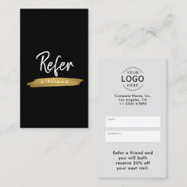 Elegantes, einfaches, minimales Firmenlogo Empfehlungskarte