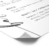 Elegantes einfaches Minimalistisches Bar Menu Hoch Poster (Ecke)