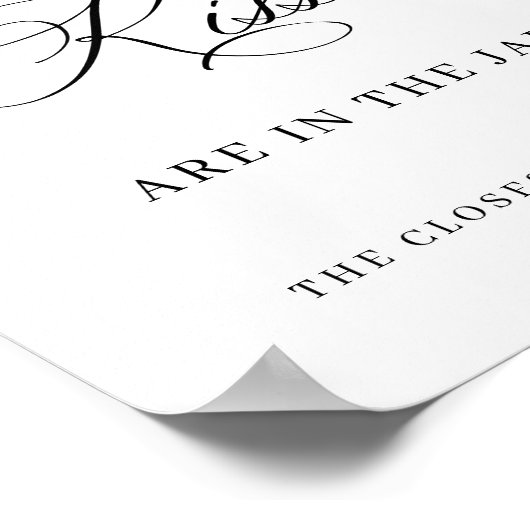 Elegantes Einfaches Minimalistisches Brautparty Poster (Ecke)