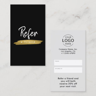 Elegantes einfaches minimalistisches Firmenlogo Empfehlungskarte