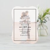 Elegantes Einfaches Minimalistisches Foto Hochzeit Einladung (Stehend Vorderseite)