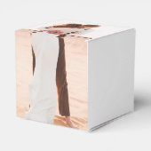 Elegantes Einfaches Minimalistisches Foto Hochzeit Geschenkschachtel (Rückseite)