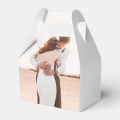 Elegantes Einfaches Minimalistisches Foto Hochzeit Geschenkschachtel (Rückseite)