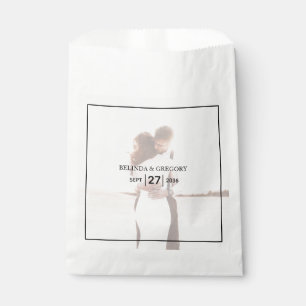 Elegantes Einfaches Minimalistisches Foto Hochzeit Geschenktütchen