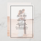Elegantes Einfaches Minimalistisches Foto Hochzeit Save The Date (Vorne/Hinten)