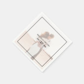 Elegantes Einfaches Minimalistisches Foto Hochzeit Serviette (Ecke)