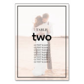 Elegantes Einfaches Minimalistisches Foto Hochzeit Tischnummer (Rückseite)