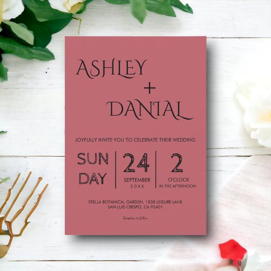 Elegantes, einfaches Minimalistisches Skript Moder Einladung