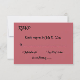 Elegantes, einfaches Minimalistisches Skript Moder RSVP Karte