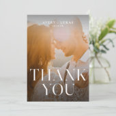 Elegantes Einfaches Minimalistisches Typografische Dankeskarte (Stehend Vorderseite)