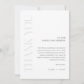 Elegantes Einfaches Minimalistisches Typografische Dankeskarte (Rückseite)