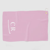Elegantes, einfaches Mit Monogramm Modernes Rosa Golfhandtuch (Horizontal)