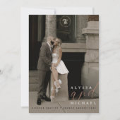 Elegantes einfaches Mocha Mousse Foto Hochzeit Save The Date (Vorderseite)