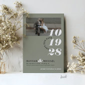 Elegantes Einfaches Modern Sage Green 2 Foto Hochz Save The Date