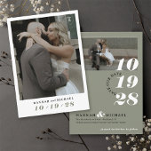 Elegantes Einfaches Modern Sage Green 2 Foto Hochz Save The Date