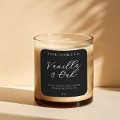 Elegantes, einfaches, modernes Candle Label Quadratischer Aufkleber