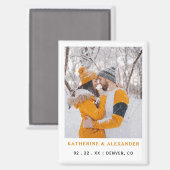 Elegantes, einfaches, modernes Foto Hochzeit rette Magnet (Vorderseite/Rückseite)