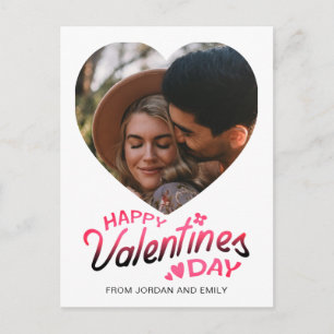 Elegantes einfaches modernes Happy Valentinstag Fo Feiertagspostkarte