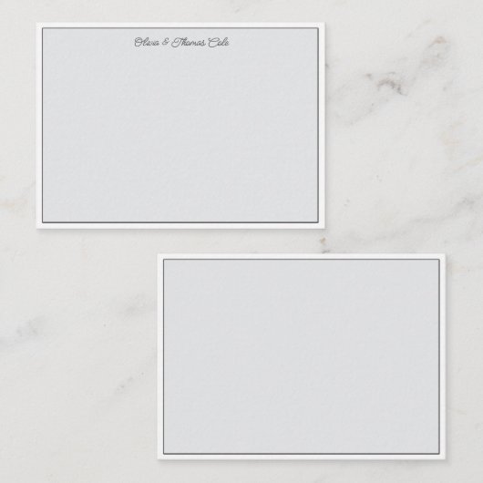 Elegantes, einfaches, modernes Kleines Slate Weddi Mitteilungskarte (Vorne/Hinten)