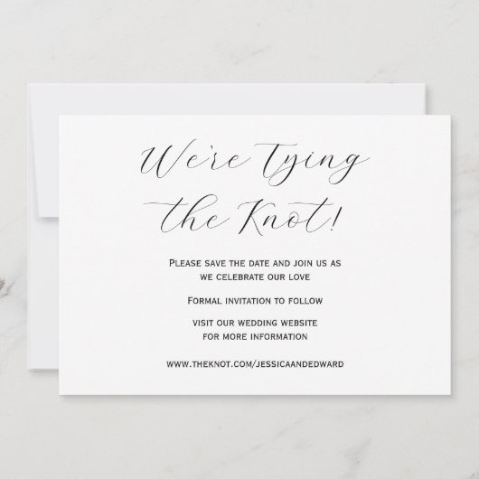 Elegantes einfaches, modernes, minimales Script-Fo Einladung (Rückseite)