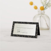 Elegantes Einfaches Modernes Minimalistisch Schwar Platzkarte (Vorderseite)