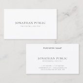 Elegantes, einfaches, modernes Minimalistisches De Visitenkarte (Vorne/Hinten)