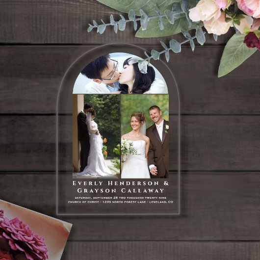 Elegantes einfaches, modernes Minimalistisches Fot Acryleinladungen