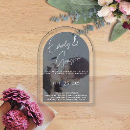 Elegantes Einfaches Modernes Minimalistisches Foto Acryleinladungen