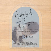 Elegantes Einfaches Modernes Minimalistisches Foto Acryleinladungen (Vorderseite)