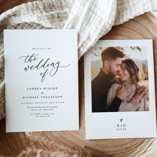 Elegantes Einfaches Modernes Minimalistisches Foto Einladung