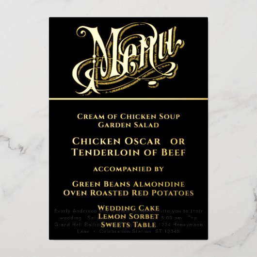 Elegantes einfaches, modernes Minimalistisches Hoc Folieneinladung (Vorderseite)