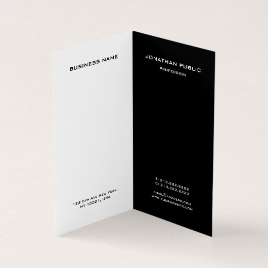 Elegantes einfaches modernes Monogramm Visitenkarten (Innenseite)