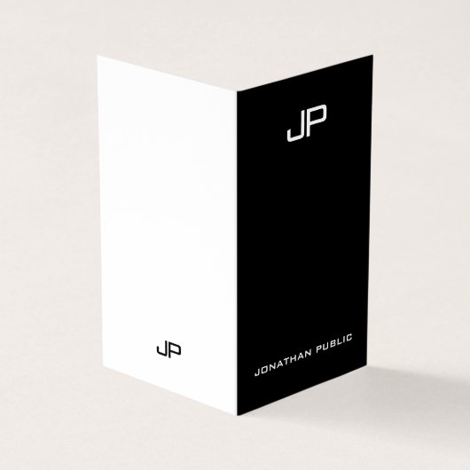 Elegantes einfaches modernes Monogramm Visitenkarten (Vorderseite)