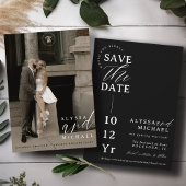 Elegantes einfaches, modernes Schwarz-Weiß-Foto Ho Save The Date