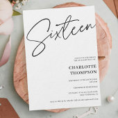 Elegantes, einfaches, modernes Schwarz-weißes Foto Einladung