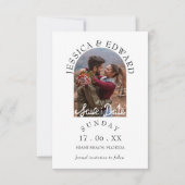 Elegantes einfaches, modernes Script-Foto Save the Date (Vorderseite)