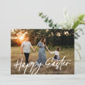 Elegantes einfaches, modernes Script Happy Oaster Karte (Stehend Vorderseite)