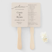 Elegantes einfaches, modernes Script-Hochzeitsprog Fächer (Vorne und Hinten)