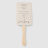 Elegantes einfaches, modernes Script-Hochzeitsprog Fächer (Rückseite)