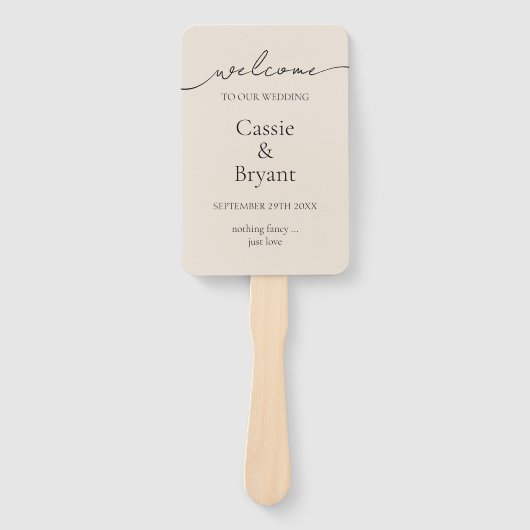 Elegantes einfaches, modernes Script-Hochzeitsprog Fächer (Vorderseite)