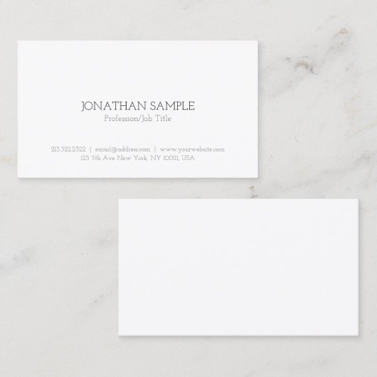 Elegantes, einfaches, modernes Template Beruflich Visitenkarte (Vorne/Hinten)