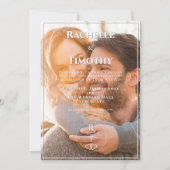 Elegantes einfaches Mongoram Foto Hochzeit Einladung (Vorderseite)