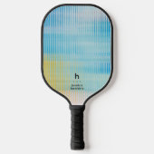 Elegantes einfaches Monogram Blue Glass Personal Pickleball Schläger (Vorderseite)