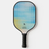 Elegantes einfaches Monogram Blue Glass Personal Pickleball Schläger (Rückseite)
