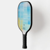Elegantes einfaches Monogram Blue Glass Personal Pickleball Schläger (Links)