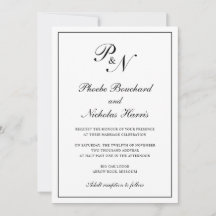 Elegantes einfaches Monogramm in einer Hochzeit